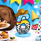 Vercraft Toy Theme 6th Birthday Party Number Centerpiece Cartoon Party Number Sign Blue Sky and White Cloud Cow Birthday Sign fo