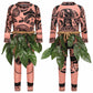 Slivomi 5Pcs Kids Halloween Costume Set For Ocean Costume Kids Boys Printed Tattoos Costume With Artificial Leaves Belt Cute Cos