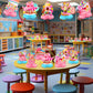 9PCS CandyLand Party Decorations, Candy Land Table Centrepieces Candy Themed Honeycomb Decorations Colourful Lollipop Birthday P