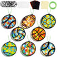 32 Sets Sports Ball Suncatchers Craft Kit DIY Window Stained Glass Effect Football Baseball Basketball Paper Craft Home School C