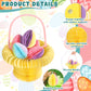 Chiisong 6 Pcs Easter Eggs Basket Set Paper Honeycomb Eggs Easter Buckets with Handle Magnetic Easter Party Decoration for Hunt