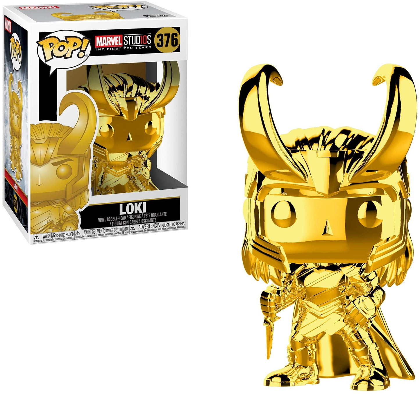 Funko Pop Marvel: Marvel Studios 10 - Loki (Gold Chrome) Collectible Figure, Multicolor