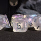 Poludie 7-Die DND Dice Set Polyhedral Dice Set with Leather Bag D&D Dice Set for Dungeons and Dragons RPG MTG Table Games (Trans
