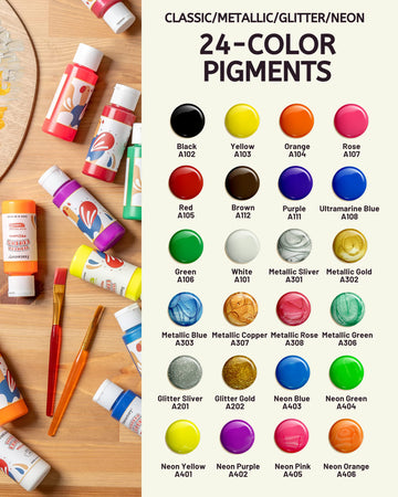 Fantastory Tempera Paint For Kids 24 Colors (2 Oz Each) Washable Tempera Paint, Kids Poster Paint Sponge Painting, Non-Toxic Kid