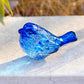 H&D HYALINE & DORA Blue Glass Bird Figurine Set of 2, Miniature Collectible Crystal Birds for Desk Decor