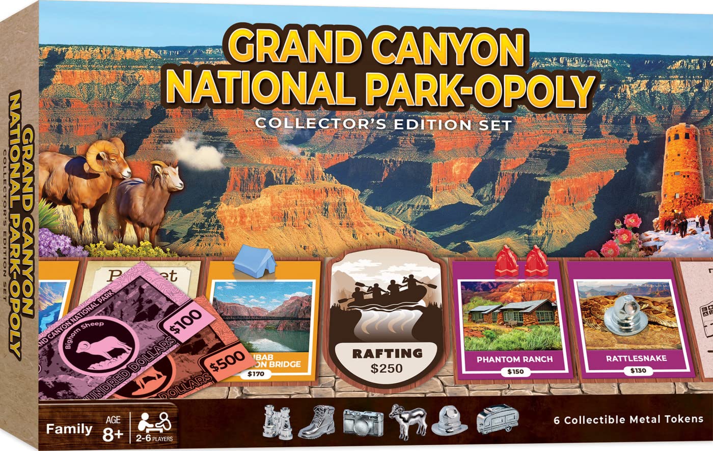 MasterPieces Opoly Board Games - Grand Canyon National Park Opoly - Officially Licensed Board Games for mature-themeds  Kids  & Family