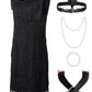 Kids 1920s Flapper Costume for Girls Dress with Accessories Set Kids Halloween Party Cosplay 7-9 Years