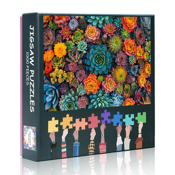 Succulent Puzzles For Adults 1000 Pieces, Hard Impossible Difficult Challenging Family Puzzle Flower Plant, Jigsaw Puzzles 1000