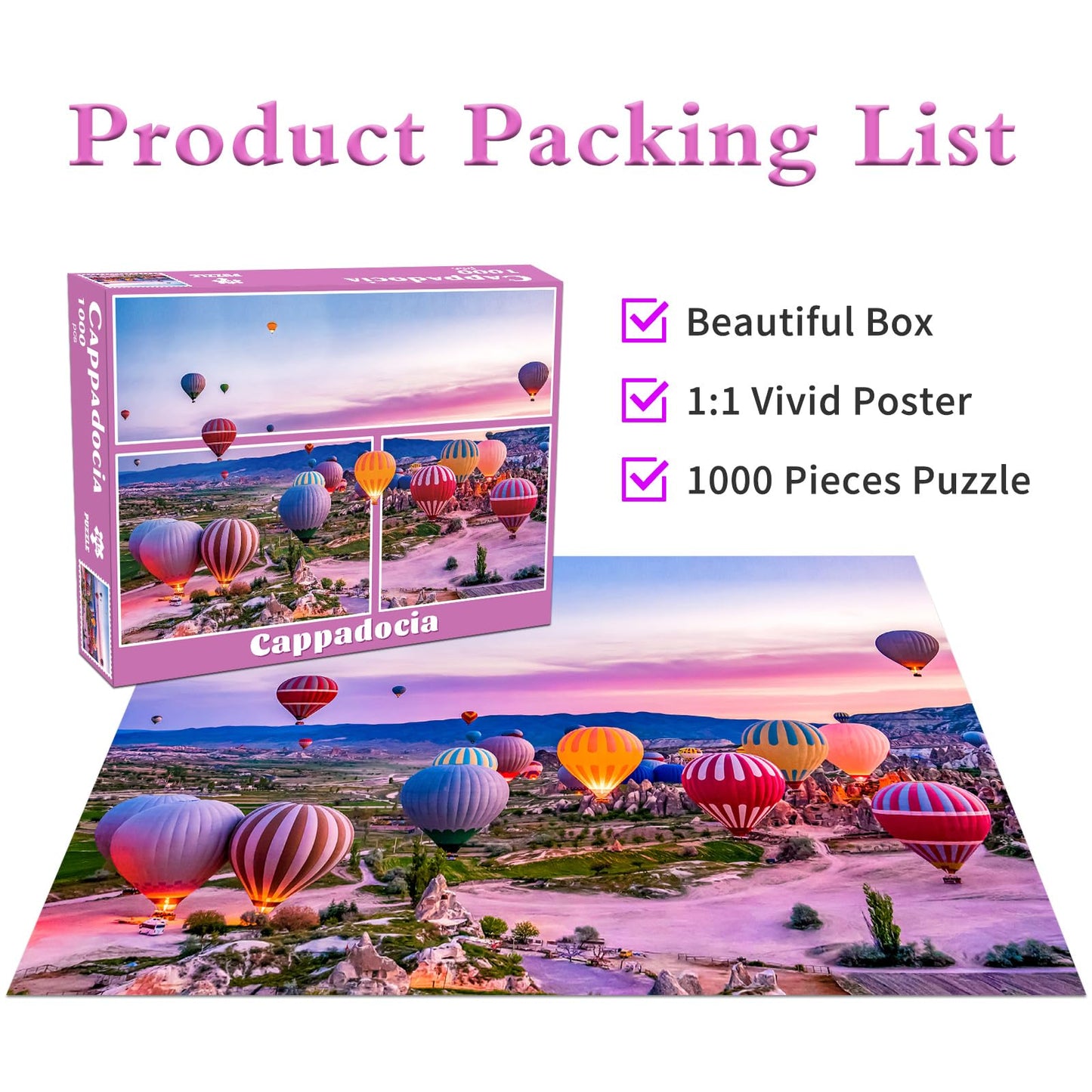 Hot Air Balloon Jigsaw Puzzles 1000 Pieces For Adults Turkey Cappadocia 1000 Piece Jigsaw Puzzles For Adults