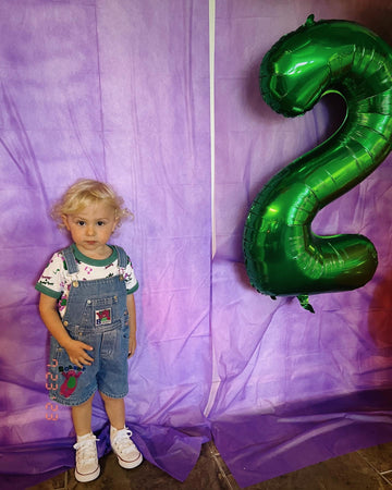 Green Number 2 Balloon 40 Inch, 2 Balloon Number, 2Nd Birthday Decorations For Baby Girls Boys Toddlers
