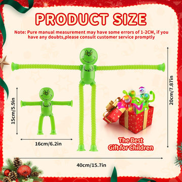 Christmas Led Pop Tubes Sensory Toys,4 Pcs Christmas Fidget Toys For Kids Toddler With Adhd Or Autism,Shape Changing Telescopic
