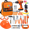 JOYIN 32PCS Kids Tool Set, Pretend Play Toddler Tool Toys with Construction Backpack Costume & Electronic Toy Drill for Boy Girl
