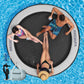 AWEMUFA 8ft Water Hammock 8 inches Thick Round Float Ring with Mesh Lake Floats for Adults Heavy Duty Circle Floating Mat for Po