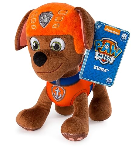 Paw Patrol 8” Zuma Plush Toy - Soft Standing Plush with Stitched Detailing for Ages 3 and Up