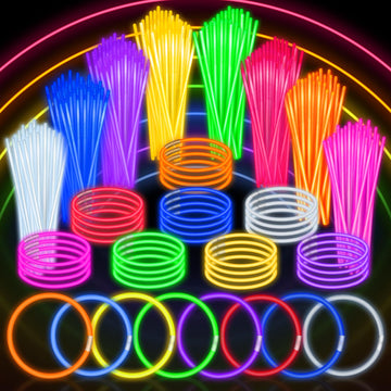 Springflower 100 Pcs Glow Sticks Bulk Party Favors, 8' Glow In The Dark Party Supplies, Light Sticks For Party Favors Glow Necklaces And Bracelets For Kids Or Adults