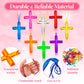 96 Pcs Crystal Cross Necklace Plastic Colored Necklaces Christian Religious Party Favors Christian Toys for Sunday School Prize