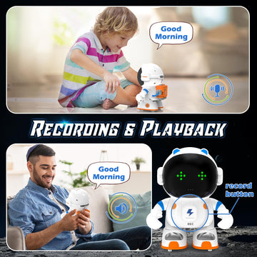 Kaekid Astronaut Robots For Kids, Smart Talking Robotic With Touch Sensor, Voice Control, Speech Recognition, Sing, Dance, Repeat And Record, Rechargeable Robot Toy For 3-8 Year Old Boys Girls