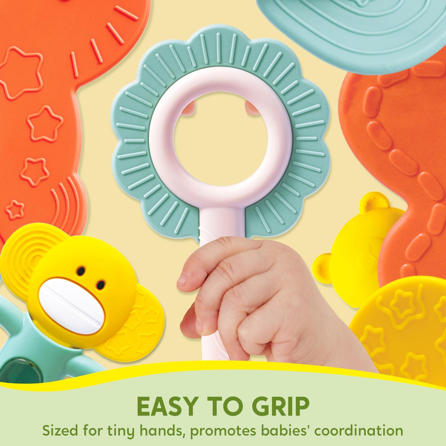 Syncfun Baby Toys 0-6 Months, 10 Pack Baby Teething Toys, Infant Baby Toys 6-12 Months, Rattles Teethers Toys For Baby 0-3-6-12