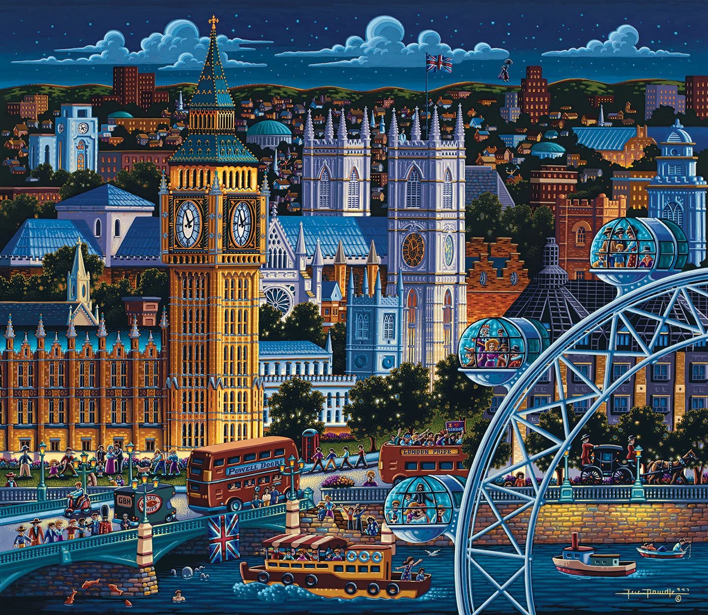 D·O·W·D·L·E Jigsaw Puzzle - London - 1000 Pieces - Blue Chip Material - Model 10116