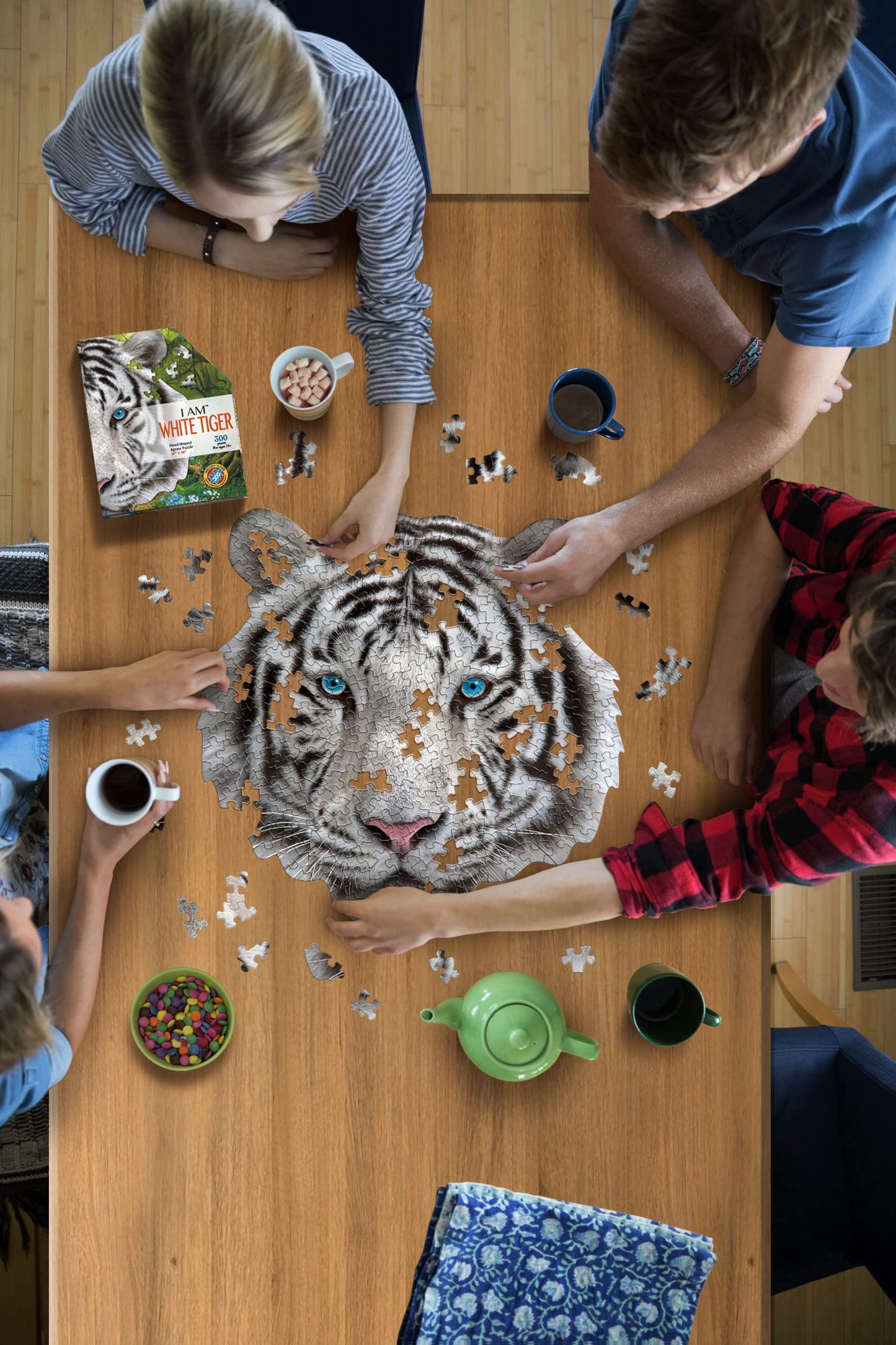 Madd Capp Puzzles - I Am White Tiger - 300 Pieces - Animal Shaped Jigsaw Puzzle