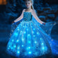 Davvew Princess Dress Light Up Halloween Costumes For Girls Age 3-10 Year Old Costume For Kids Toddler Dress Up Clothes