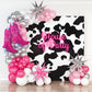 House Of Party Cowgirl Balloon Garland Kit | Hot Pink Pearl Pink Silver White Balloons With Spiky Star 18/12/10/5 Inch | Foil Ba