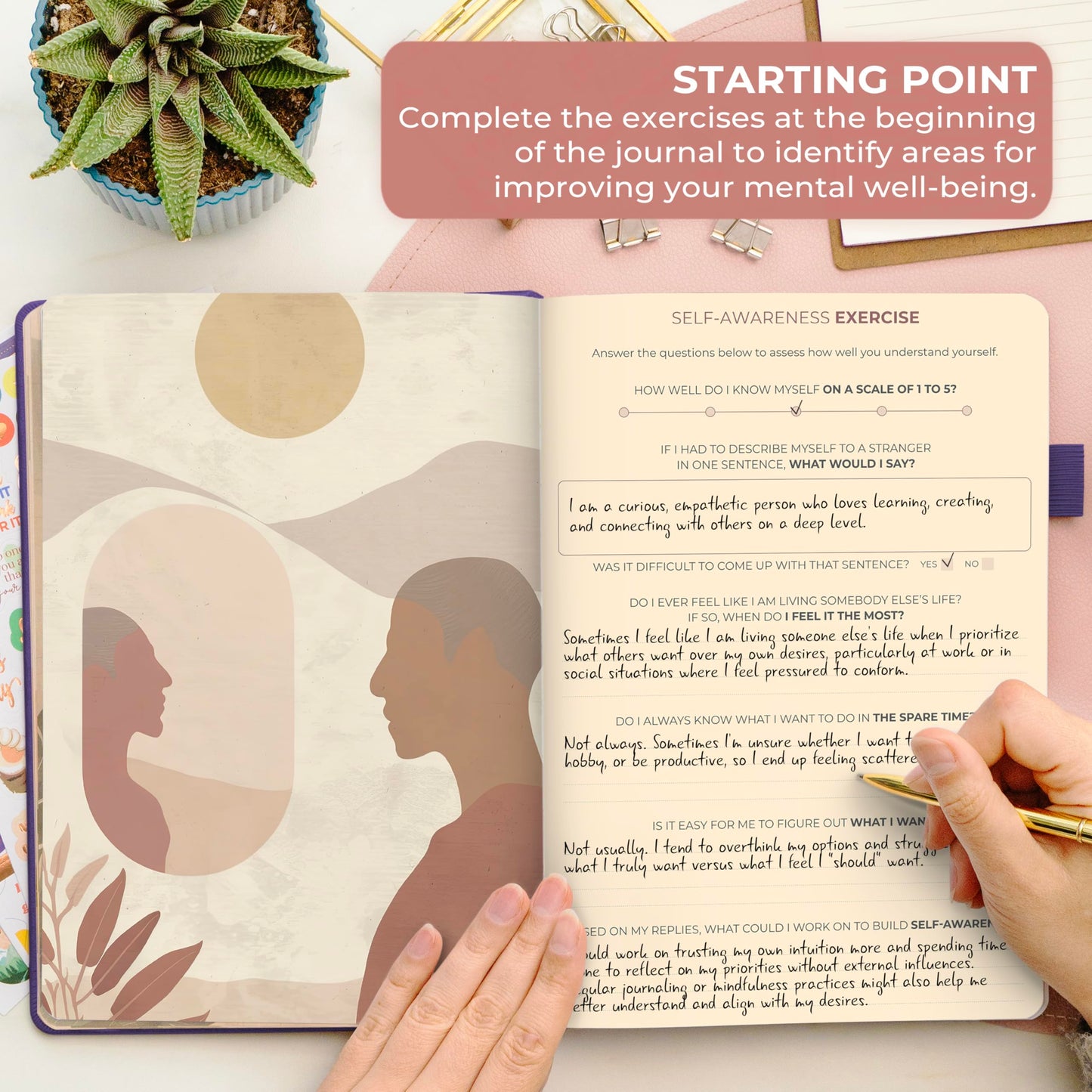 Clever Fox Inner Peace Journal - Guided Stress & Anxiety Relief Journal with Prompts - Healing & Self-Discovery Notebook for Wom