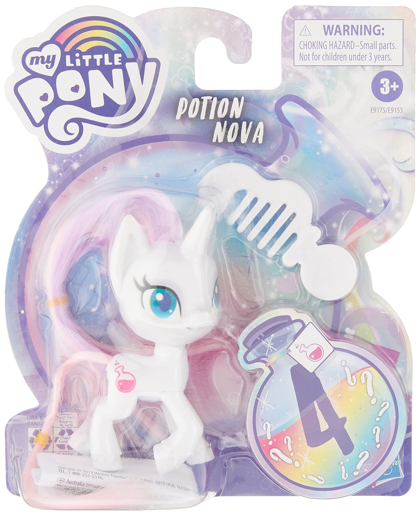 My Little Pony Potion Nova Potion Pony Figure - 3-Inch White Pony Toy With Brushable Hair, Comb, And 4 Surprise Accessories