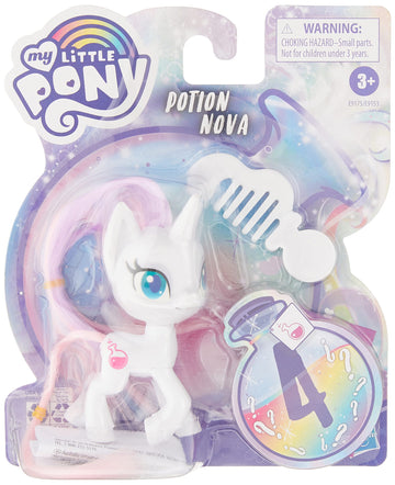 My Little Pony Potion Nova Potion Pony Figure - 3-Inch White Pony Toy With Brushable Hair, Comb, And 4 Surprise Accessories