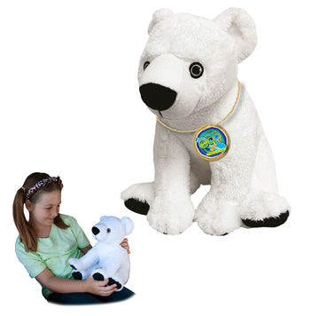 Ecobuddiez - Polar Bear From Deluxebase. 12 Inch Polar Bear Plush Toy. Eco Friendly Child Safe Bear Stuffed Animal Made From Recycled Plastic Bottles.