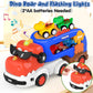 Funmission 5-In-1 Dinosaur Toys For Kids 3-5, Dinosaur Truck With 4 Pack Small Pull Back Dino Car, Dinosaur Cars Set, Birthday,