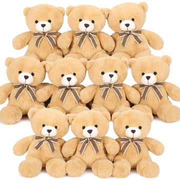 Tezituor Bulk Teddy Bears For Baby Shower, 10Pcs Teddy Bear Stuffed Animal Bulk, 12' Stuffed Bear Plush Toy For Wedding Birthday Christmas Party Decorations