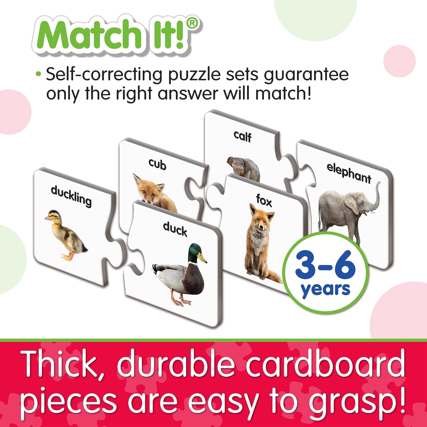 The Learning Journey Match It! Animal Families Puzzle - Educational Cardboard Game for Kids, Medium Size, Model 117408