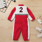 Imekis Second Birthday Outfit Boy: Race Car 2Nd Birthday Outfit Girl Two Year Old Cake Smash Outfits Toddler Baby Fall Winter Long Sleeve Jumpsuit Construction Party Photoshoot Red 2 18-24 Months