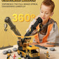 Coroiesty Large Crane Truck Toy - Extendable Arm, Lights & Sirens, Plastic, Yellow, Model QL888-20 for Kids 3-8 Years Old