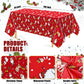 Newwiee 3 Pack Christmas Tablecloths 108 x 54 Inch Disposable Plastic Rectangle Table Cover Holiday Waterproof Tablecloth for Ch