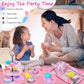 Auney Tea Set Toys for Girls 36pcs, Tin Unicorn Tea Party Set Toy Pretend Play Gifts for Little Girls Age 3-6, Kids Girls Toys G