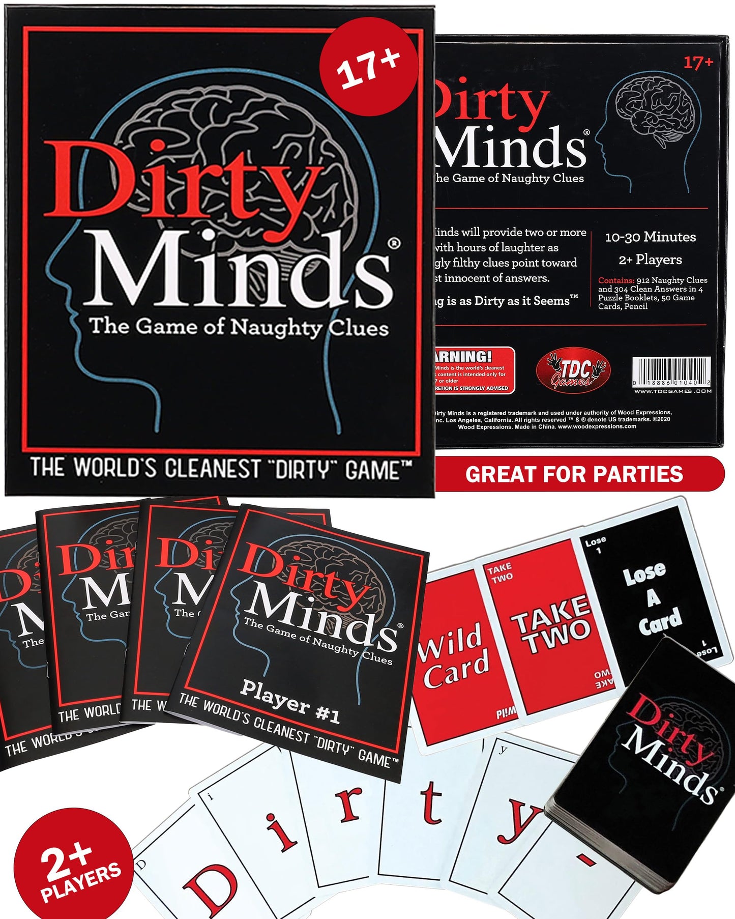 TDC Games Original Dirty Minds Party Game - Hilarious Adult Card Game, Black, Model 1040, Perfect for Couples & Date Night