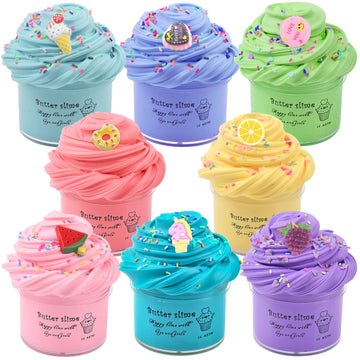 Scented Butter Slime Kit 8 Pack, Super Soft And Non Sticky Diy Slime Surprise Toy, Ideal Gift For Kids, Stress Relief Putty Toy For Girl And Boys