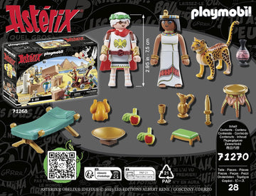 Playmobil 71270 Asterix: Caesar and Cleopatra - with Two Characters, A Leopard, A Long Chair for The Queen and Accessories - The