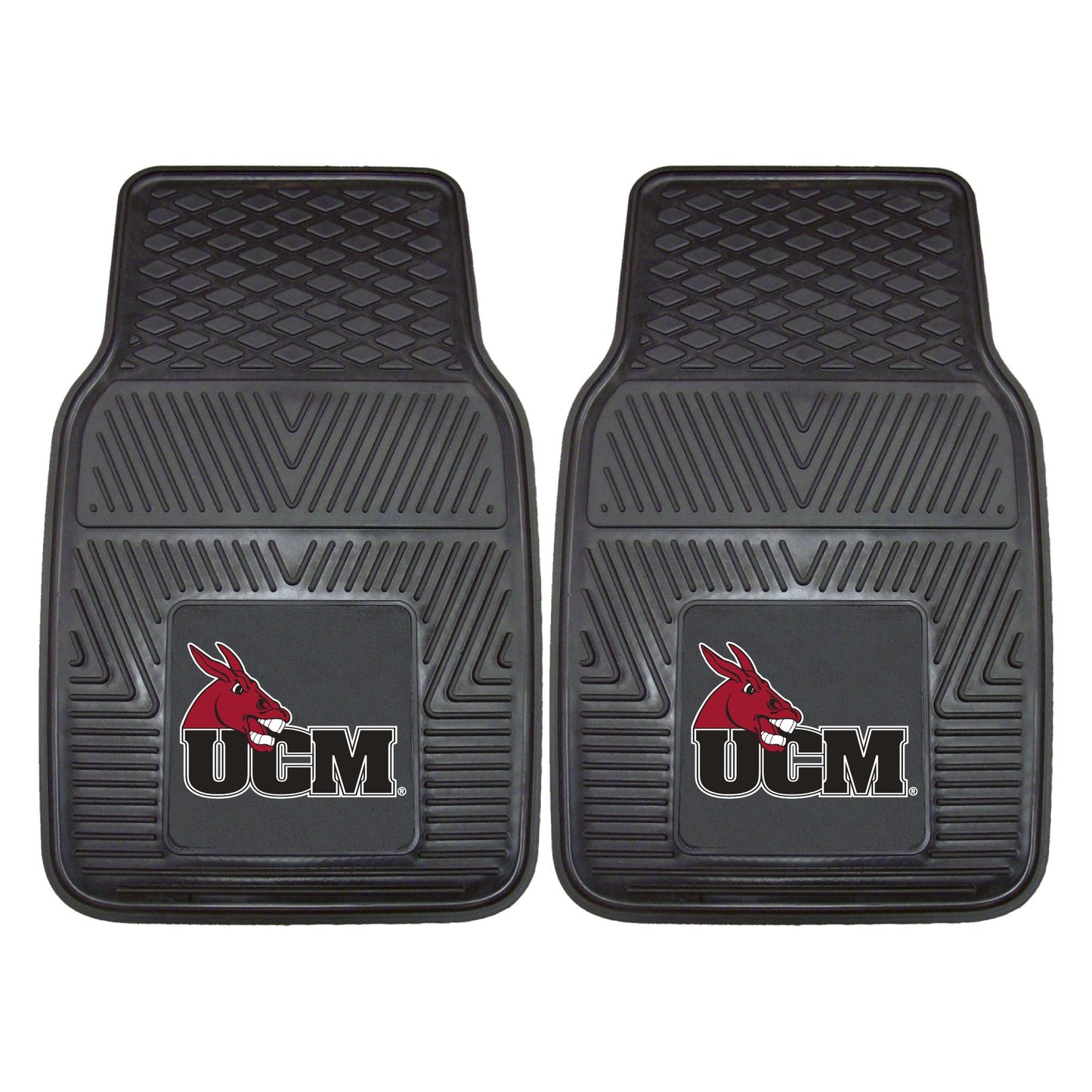 FANMATS 17094 Central Missouri Mules 2-Piece Heavy Duty Vinyl Car Mat Set, Front Row Floor Mats, All Weather Protection, Univers