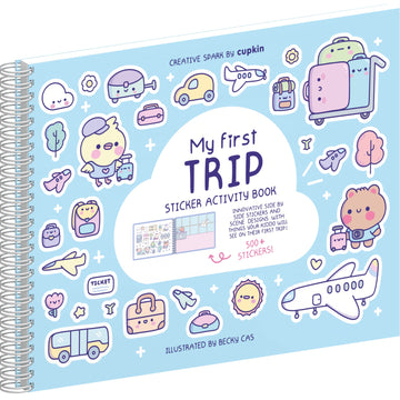 My First Trip Sticker + Coloring Book (500+ Stickers & 12 Scenes) By Cupkin - Side By Side Activity Book Design - Fun Toddler Tr