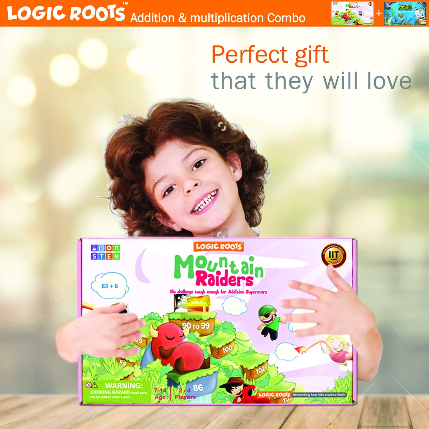 Logic Roots Best Gifts For 7 Year Old Boys And Girls | Addition And Multiplication Games Combo | Math Games For Second Grade And Up