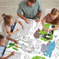 Giant Paper Coloring Tablecloth for Kids Huge Zoo Animals World Posters Activity Large Animal Color-in Paper Poster Table Cover
