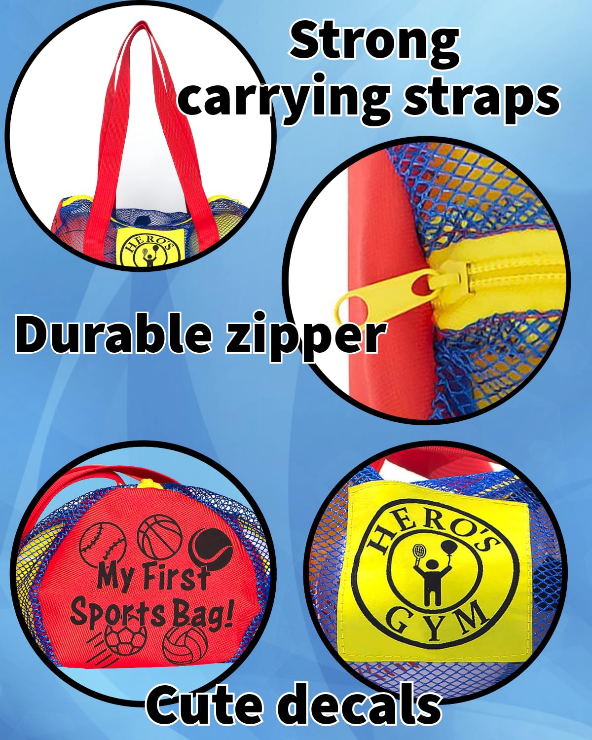 Hero Brands My First Sports Bag! 6-Pack Of 3.5 Inch Foam Balls With Gym Bag, Kids And Toddlers 3+, Bouncy Balls, Toddler Sports