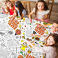 Windkream 4 Pcs 108 x 54 Inch Kids Giant Happy Thanksgiving Coloring Tablecloth Disposable Jumbo Paper Tablecloth for Coloring B