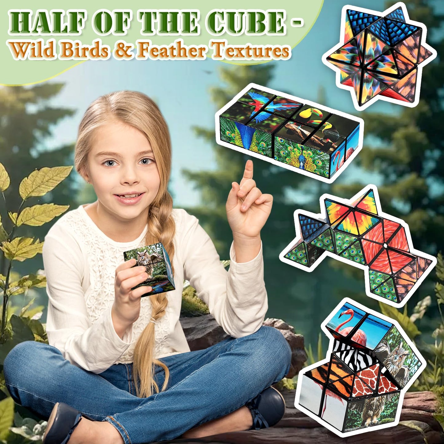 2 In 1 Star Cube Magic Cube Set, Infinity Cube Fidget Toy For Kids, Animal Toys For Ages 8-13, Travel Yoshimoto Cube For 6 7 8 9 10 11 Year-Old Boy Girls Gifts