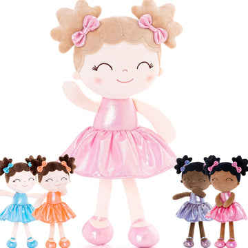 Gloveleya Baby Girl Gifts Baby Dolls Soft Baby Dolls Baby Dolls First Baby Doll Plush Baby Doll Soft Doll Curvy Illusion Girl Pink 12Inches