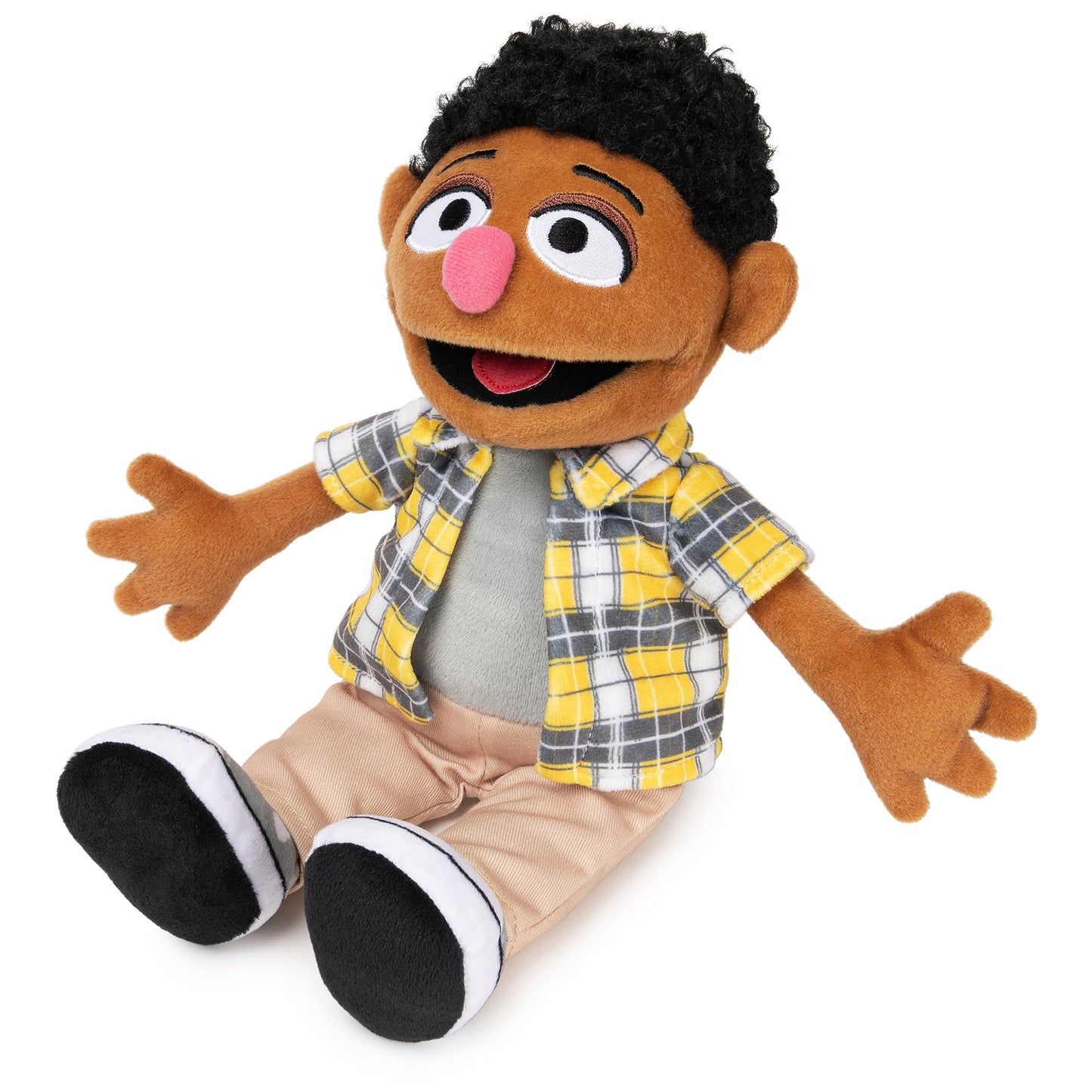 GUND Tamir Plush Doll - Premium 13” Toy for Ages 1+, Yellow/Grey Plaid, Model 6067317, High Quality Materials