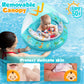 Baby Pool Float With Canopy Upf50+ Sun Protection, Inflatable Kids Pool Floats With Toy Play Console For Baby 6-36 Months, Infan